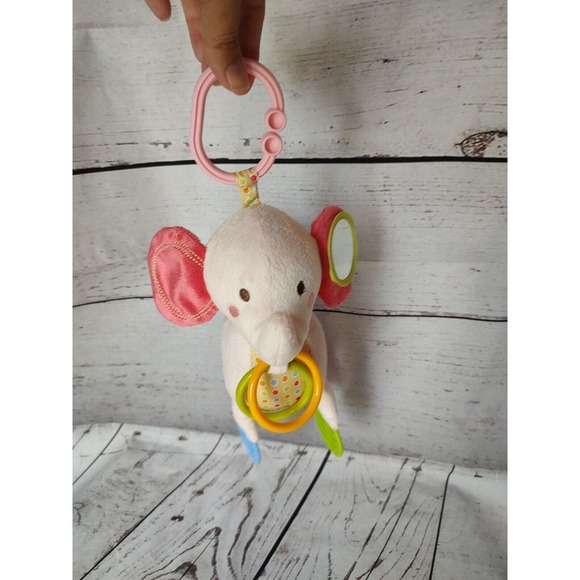 Healthy Baby Asthma & Allergy Cloth Elephant Plush Tether Feet & Rings Toy - Picture 3 of 8
